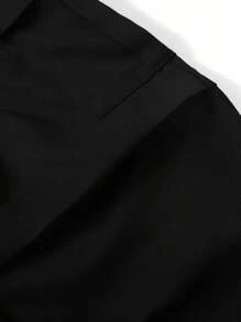 2 piezas Conjunto informal para niña preadolescente con sudadera con capucha oversize con estampado de letra de paisaje y pantalones cargo con acento de lazo. Ropa adecuada para otoño/invierno, estilo deportivo y urbano