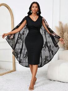 SHEIN Lady Autumn And WinterCasualElegantWorkWovenStand PleatedCollarArabian Dresses - Multicolor - View 5