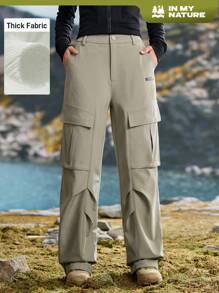 In My Nature Pantalones de carga casuales de unicolor para mujer, pantalones para exteriores