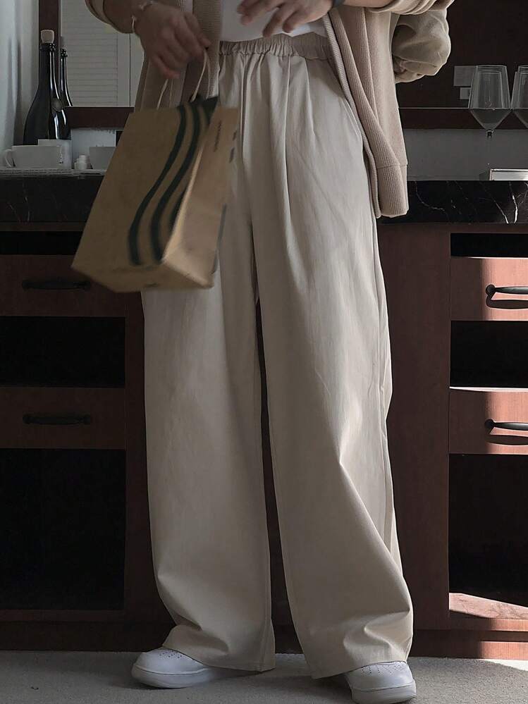 DAZY Pantalon décontracté et polyvalent pour hommes en beige, convenant pour les déplacements, l'automne - Beige - Voir 7