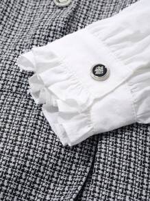 DAZY Váy dài tay kẻ caro cổ điển 2 trong 1, thắt eo, ôm sát, thời trang thu đông cho nữ - Xám - Xem 9