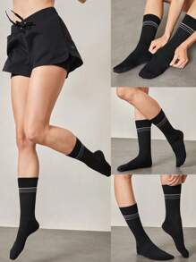 GLOWMODE In Route Sporty Stretchy Compression Seamless Toe Construction Black Cycling Socks With Reflective Details - Black - View 8