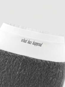 SHEIN 少女时尚街头服饰休闲上衣和裙子运动套装，秋冬街头风格 - 深灰色 - 查看 6