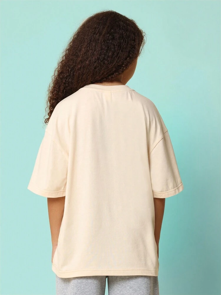 Koszulka typu oversize dla dziewcząt z nadrukiem graficznym Brooklyn