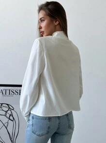 Aloruh 女士白色水钻链条衬衫，适合派对、圣诞节和万圣节 - 白色 - 查看 2