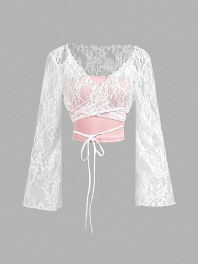 SHEIN MOD Áo dài tay thanh lịch cổ chữ V sâu phối màu cho nữ, Halloween cho nữ, Brunch cho nữ, Quần áo phù thủy, Cô dâu xác chết