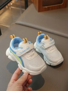 1 Pair Rainbow Mesh Breathable Non-Slip Soft Bottom Children Sports Shoes For Toddlers, Spring & Autumn