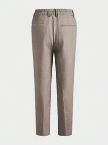 Manfinity VCAY 2pcs Men Business Suit Set, Slim Fit Long Sleeve Casual Suit, Suitable For Autumn And Winter - Khaki - View 6