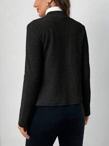 EMERY ROSE 1 chiếc áo khoác nữ tay dài dáng ôm màu trơn thanh lịch - màu đen - Xem 2