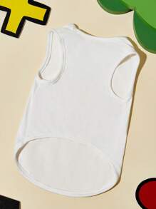 ADVENTURE TIME X SHEIN Cartoon Pattern Pet Tank Top, White, Gifts