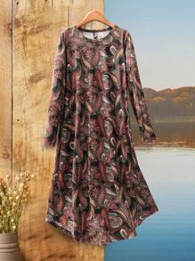 Rusticease Váy in hoa Paisley giản dị cho mùa thu - Nhiều màu - Xem 1