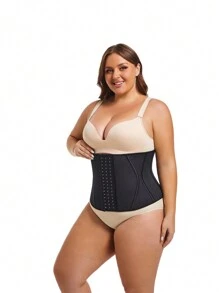 大码女式纯色不对称腰带休闲腰包 - 黑色 - 查看 4