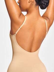 SHAPORA Seamless High-Waisted Mid Thigh Short Shapewear Bottom Body Shaper Butt Lifter-Tummy Waist Thigh Control - Beige - View 5