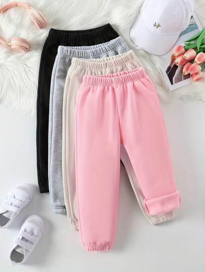 SHEIN 4件套休闲舒适简约女童运动裤