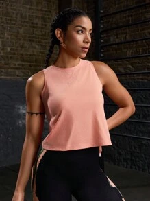 Easithlete Women's Solid Racerback Sports Tank Top - Purple - View 2