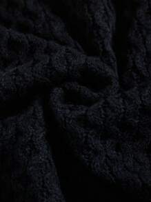 少女秋冬新款针织毛衣，简约时尚休闲日常装 - 黑色 - 查看 4