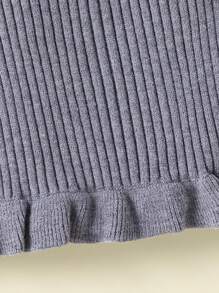 Baby Girl Fashion Versatile Cute Ruffle Hem Knit Skirt