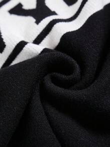 SHEIN Explorewe 青少年（男孩）秋冬季时尚新款针织套头衫 - 黑色 - 查看 4