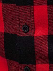 Manfinity Homme Men's Front Button Closure Long Sleeve Plaid Casual Shirt, Everyday Wear, For Fall