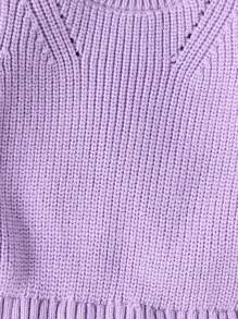 SHEIN Vintaside Kids 女婴撞色条纹圆领长袖二合一可爱毛衣，适合秋冬季。让她们在日常生活中展现可爱活泼的一面。适合妈妈和宝宝休闲居家时光、外出和聚会。 - 淡紫色 - 查看 6