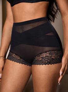 Women's Lace Sexy Semi-Transparent Shapewear Bottom - Black - View 7