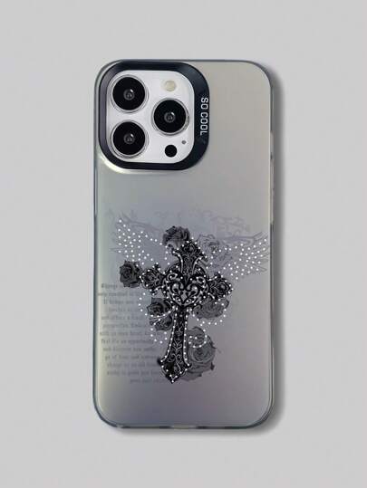 Grunge Punk 1pc Gothic Cross Wing IMD Mobile Phone Case