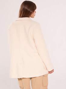 MUSERA Abrigo sobrecapa oversize tipo Borg - Crema - Ver 2