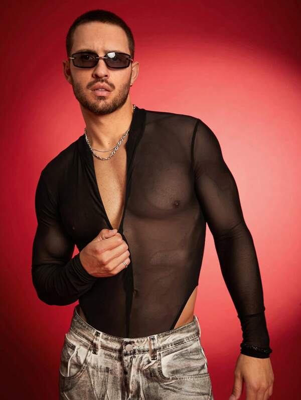 FeverCity Conjunto de mono y peto de malla para hombres