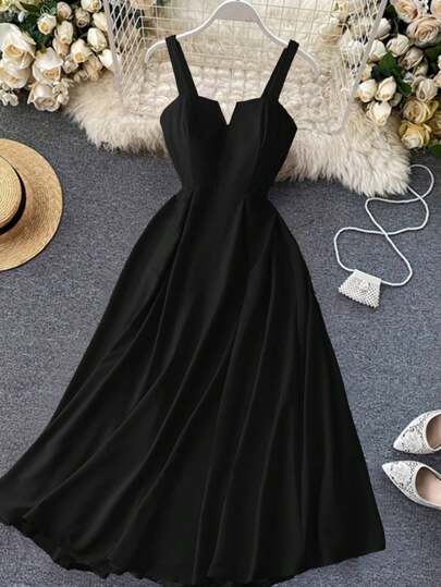 DreamSkyne Plus Size Women Elegant Party Spaghetti Strap Light Mini Dress Maxi Women Outfit