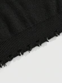 ROMWE MEN Grunge Punk Herren Pullover mit Spinnennetz Muster, Rundhalsausschnitt, Langarm, Lässig, Herbst/Winter