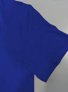 INAWLY Nouveau T-shirt à col rond à manches courtes avec imprimé léopard en forme de cœur pour femmes en grande taille. T-shirts graphiques, hauts pour femmes, pour l'été - Bleu azur - Voir 3
