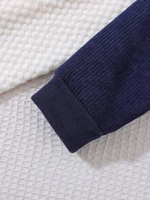 SHEIN Playful Pals Baby Boys Casual Pocketed Lapel Fleece Jacket, For Autumn/Winter