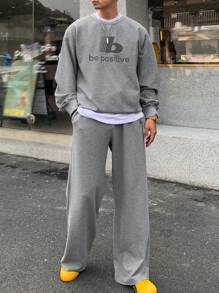 DAZY Men's T-Shirt Set, Minimalist Casual Style For Everyday Wear - Grey - View 6