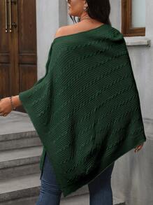 SHEIN Clasi Plus Size Casual Solid Color Batwing Sleeve Sweater For Autumn And Winter Knit Pullover Fall - Green - View 2