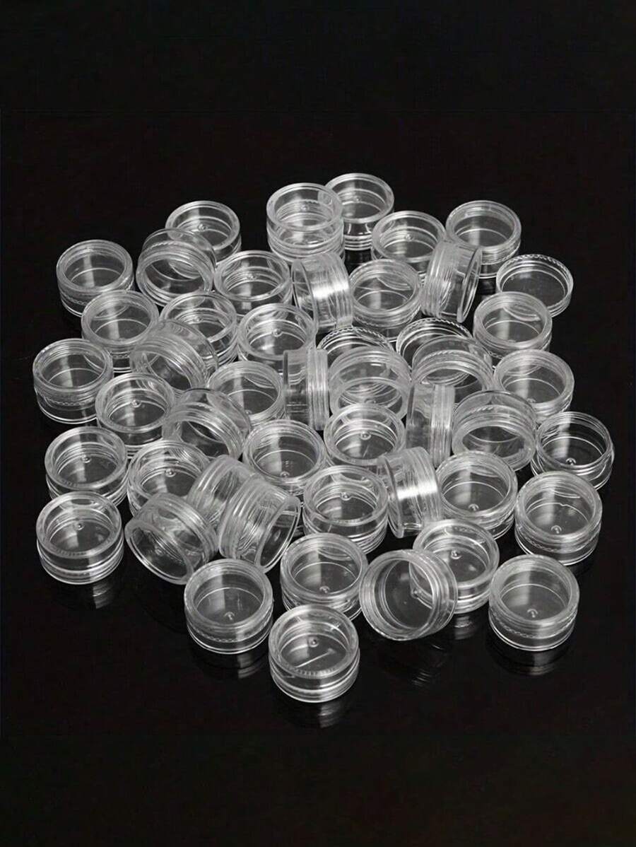 25 个带透明盖的迷你透明面霜罐，小型化妆品样品容器，3g-20g 空塑料化妆品化妆品罐，透明样品瓶眼影霜润唇膏容器，旅行必需品，样品化妆品罐，空迷你瓶 - 無色 - 查看 1