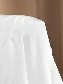 Slaydiva New 2024 Thanksgiving Women Outfit, Plus Size White Slanted Collar Pearl Bow Cocktail Dress, Holiday Clothes, New Year Party Dress