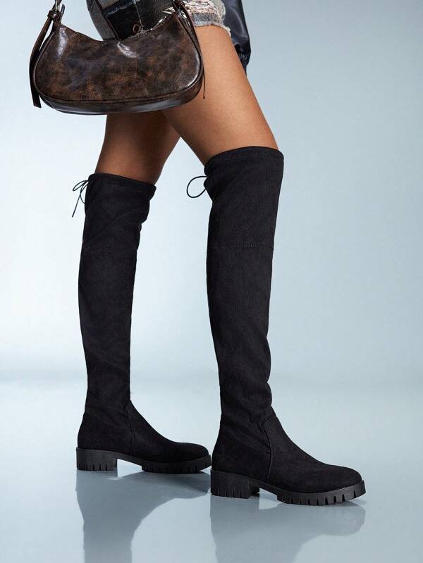 Cuccoo CUCCOO GRLICON Botas por encima de la rodilla para mujer, estilo Y2K, punk rock, motociclista, chica cool, adecuadas para Halloween, Navidad y ocasiones de fiesta