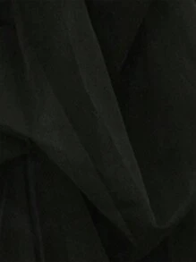 Slaydiva 2024 新款优雅性感高腰夸张泡泡袖派对裙，高开叉欧根纱芭蕾长裙，A 字型分层网眼高腰开叉长公主裙，加大码 - 黑色 - 查看 11