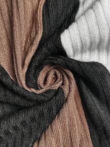 SHEIN LUNE 1 件女式拼色长袖 T 恤，简约时尚休闲日常 - 彩色 - 查看 6