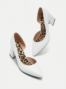 CUCCOO BIZCHIC Pointed Toe Chunky High Heel Casual Women Pumps For Christmas And New Year Holiday Vibe Fall And Winter