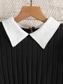 Tween Girls Casual Striped Long Sleeve Shirt And Flare Elastic Waist Pants 2pcs Set, Suitable For Autumn/Winter