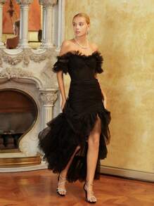 CUCCOO HITCHD Women's Rhinestone Peep Toe High Heel Party Sandals - Black - View 7