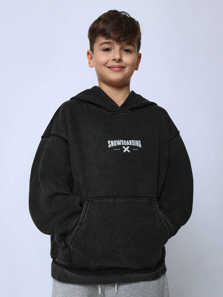 Felpa con cappuccio grafica oversize