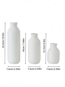 Cirelle 1 件现代白色陶瓷花瓶装饰，手工烧制，适用于家庭插花婚礼、节日装饰、婚礼、派对装饰（3 种尺寸可选）、拉玛家庭风格、母亲节礼物、乔迁礼物 - 白色 - 查看 3