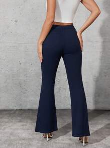 Denimoi Storm Apparel 细条纹低腰靴型裤 - 寶藍色 - 查看 6