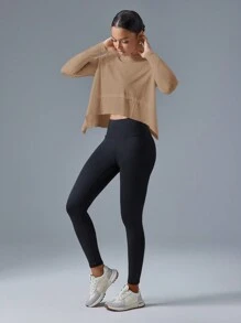 VARSITIE 夏季和秋季户外休闲基本款女式运动 T 恤和背心 - 駝色 - 查看 3