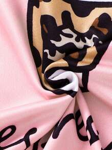 Conjunto de pijama de 2 piezas con estampado de bebidas para adolescentes y niñas, con top de manga larga y pantalones largos, cómodo y de moda