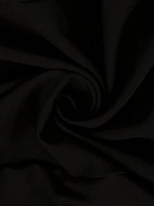 Maweii 大码女式紧身高弹中长连衣裙，荷叶边下摆，收腰显瘦，黑色喇叭袖，休闲连衣裙，度假装 - 黑色 - 查看 7