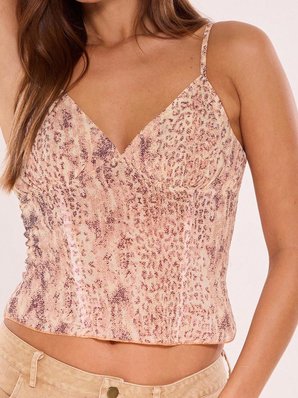 Snakeskin Print Cami Top Summer Holiday Ibiza Spring  Elegant