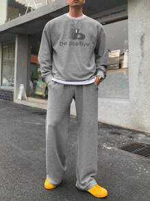 DAZY Men's T-Shirt Set, Minimalist Casual Style For Everyday Wear - Grey - View 1